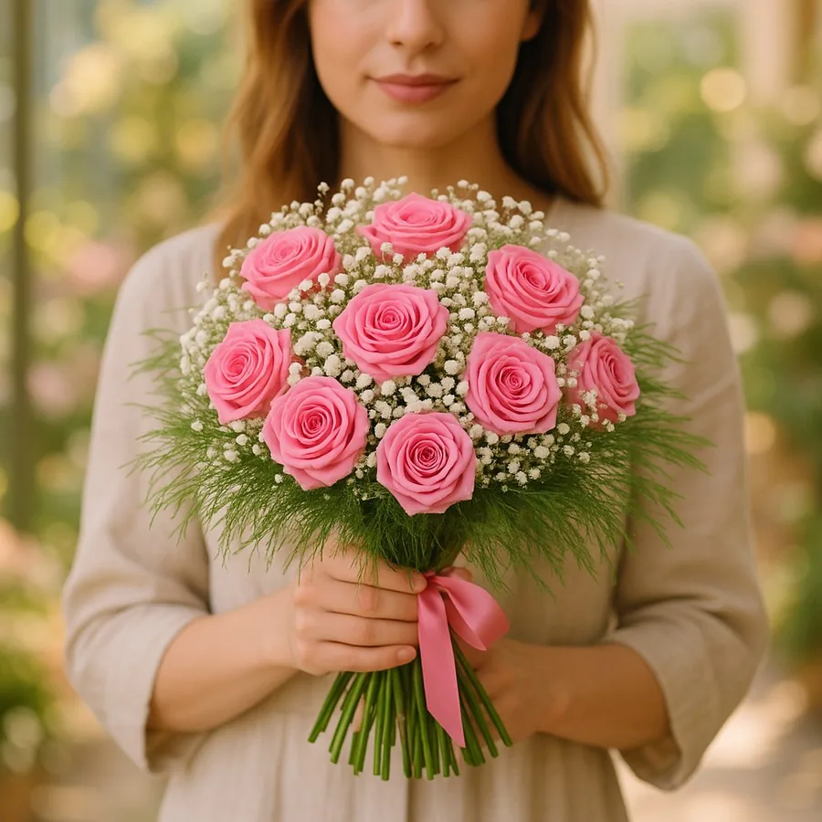 11 Pink Rose Bouquet