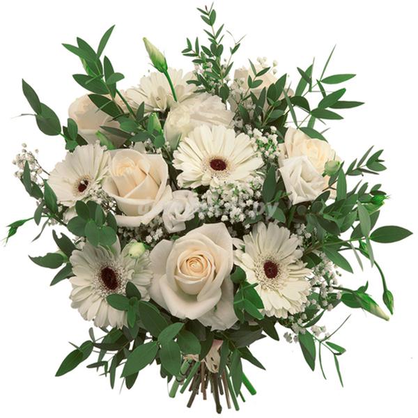 Gerbera ile Beyaz Buket