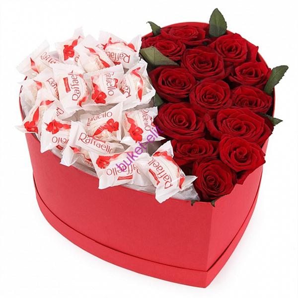 Raffaello and Red Rose Heart